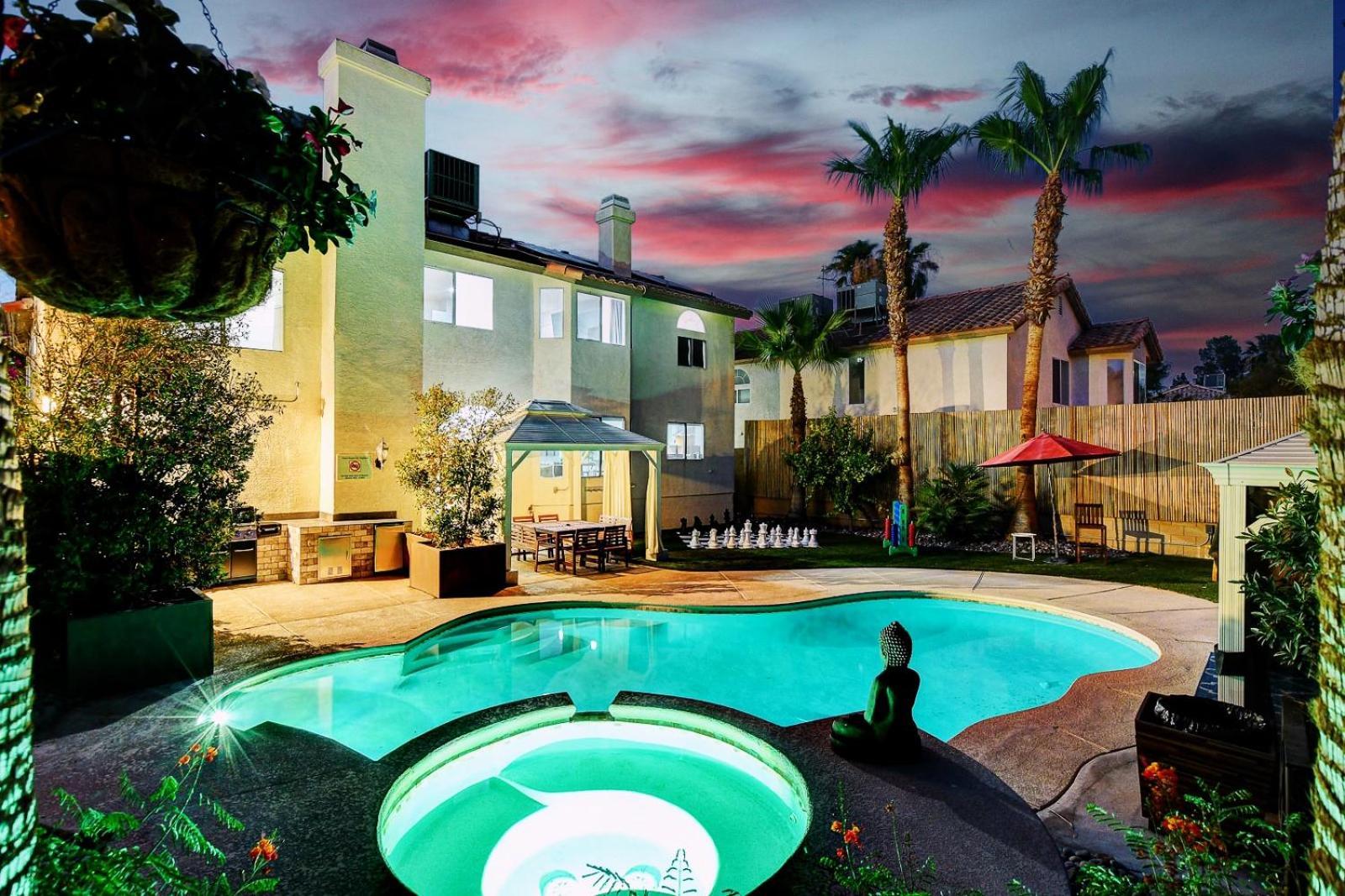Buddha Play Modern With Pool & Spa Sauna Near Vegas Strip Лас-Вегас Экстерьер фото